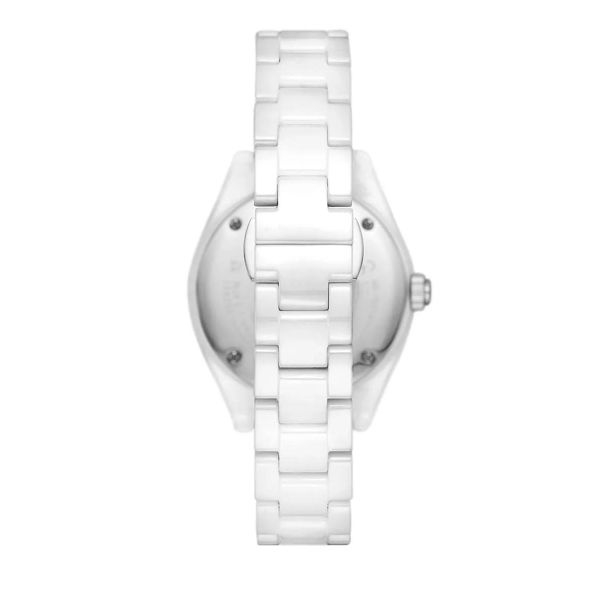 Emporio Armani Uhr - Emporio Armani Three-Hand Date White Ceramic Watch - Gr. unisize - in Silber - für Damen von Emporio Armani