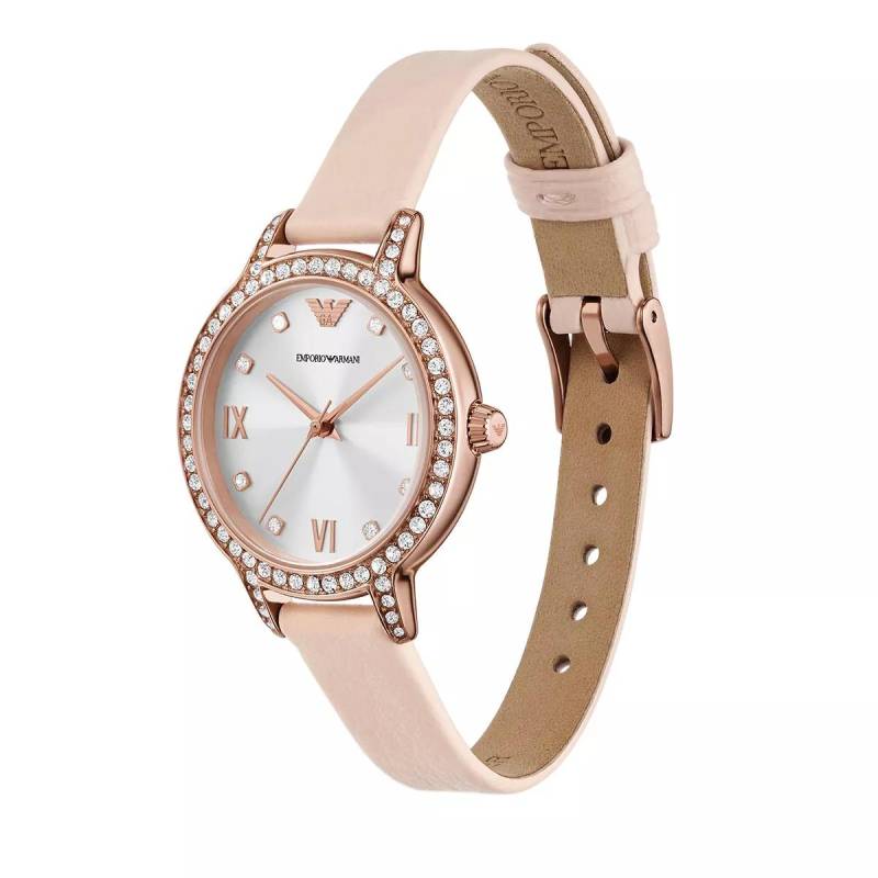 Emporio Armani Uhr - Emporio Armani Three-Hand Pink Leather Watch and - Gr. unisize - in Gold - für Damen von Emporio Armani