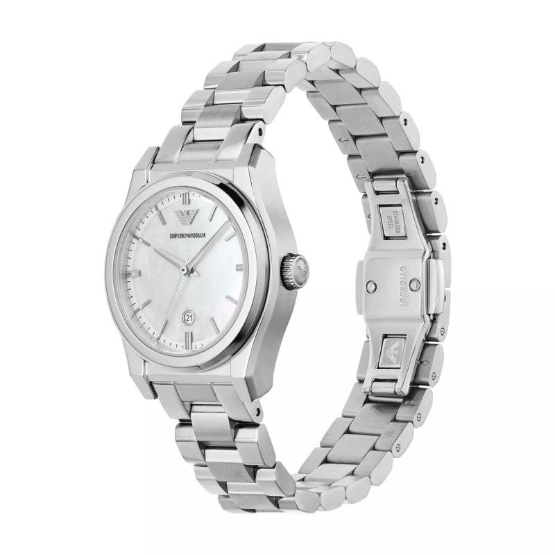 Emporio Armani Uhr - Three-Hand Date Stainless Steel Watch - Gr. unisize - in Silber - für Damen von Emporio Armani