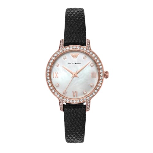 Emporio Armani Uhr für Damen , DreizeigerDatumswerk, 32mm na Edelstahlgehäuse mit einem ProPlanet Lederarmband, AR11485 von Emporio Armani