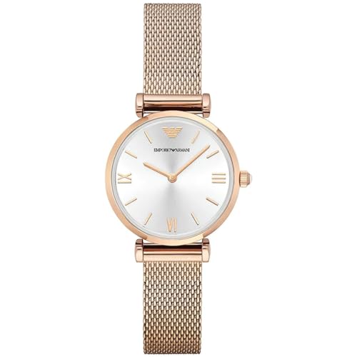 Emporio Armani Uhr für Damen , Zweizeiger Uhrwerk, 32MM Rose Gold Edelstahlgehäuse mit einem Edelstahlarmband, AR1956 von Emporio Armani