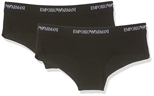 Emporio Armani Underwear Damen 163263CC317 Hipster, Schwarz (Nero/Nero 07320), 34 (Herstellergröße: XS) (2er Pack) von Emporio Armani Underwear