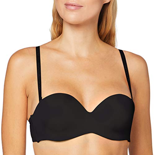 Emporio Armani Underwear Damen Bandeau Strapless Custom Fit Bra Basic Bonding Microfiber Geformter BH, Blickdicht, Black, 32C von Emporio Armani