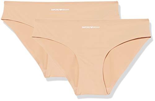 Emporio Armani Underwear Damen Bi-Pack Brief Basic Bonding Microfiber Unterwäsche, Pink, L von Emporio Armani