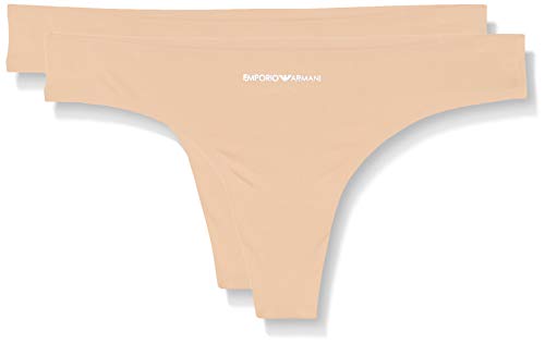 Emporio Armani Underwear Damen Bi-Pack Thong Basic Bonding Microfiber Unterwäsche, Pink, M von Emporio Armani