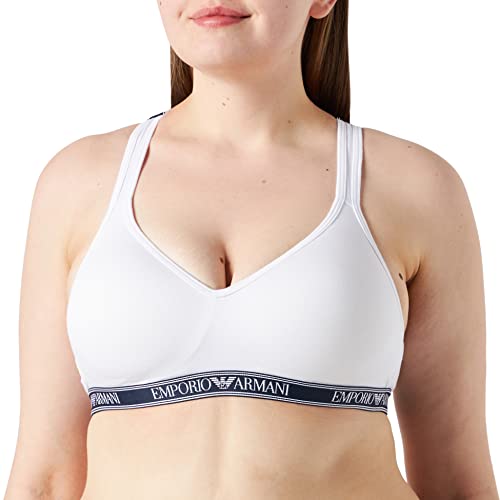 Emporio Armani Underwear Damen Bralette Iconic Logoband Padded Bra, White, L von Emporio Armani