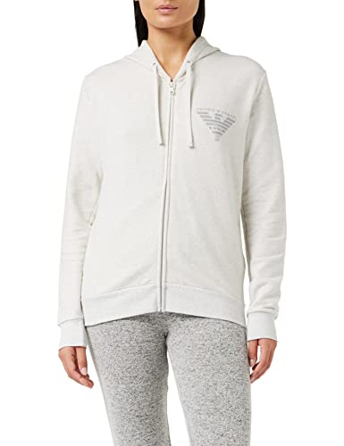 Emporio Armani Underwear Damen Full Zip Jacket Comfort Stretch Terry Hooded Sweatshirt, Clear, XL von Emporio Armani