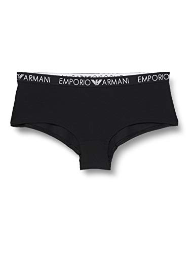 Emporio Armani Underwear Damen Bi-Pack Cheeky Pants Iconic Cotton Unterwäsche, Black/Black, L (2er von Emporio Armani