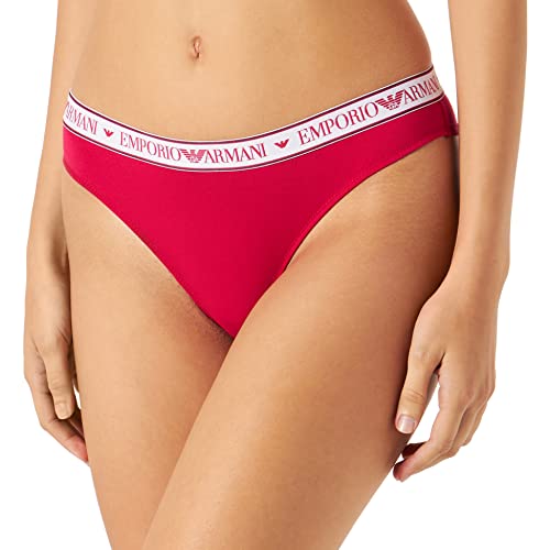 Emporio Armani Underwear Damen Iconic Logoband 2-Pack Brazilian Brief, Crimson, S (2er Pack) von Emporio Armani