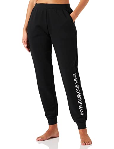 Emporio Armani Underwear Damen Iconic Terry Pants with Cuffs, Black, S von Emporio Armani