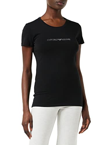 Emporio Armani Damen Iconic Cotton T-Shirt, L, Schwarz von Emporio Armani