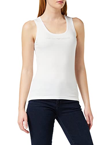 Emporio Armani Underwear Damen Tank Iconic Cotton T-Shirt, Weiß B, L von Emporio Armani