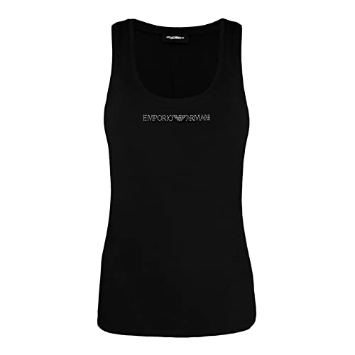 Emporio Armani Underwear Damen Tank Iconic Cotton T-Shirt, Schwarz, M von Emporio Armani