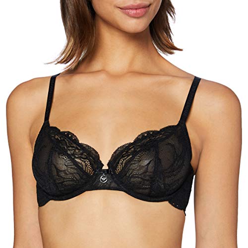 Emporio Armani Underwear Damen Underwire Bra Virtual Lace BH, Durchsichtig, Black, 34D von Emporio Armani