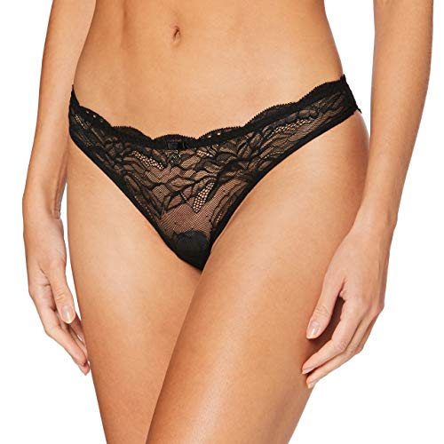 Emporio Armani Underwear Damen Brazilian Brief Virtual Lace Unterwäsche, Black, M von Emporio Armani Underwear