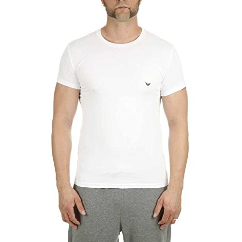 Emporio Armani Underwear Herren T-Shirt Iconic Logoband Schlafanzugoberteil, Weiß, M von Emporio Armani