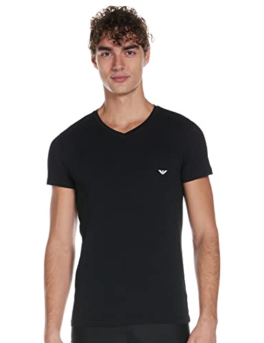 Emporio Armani Underwear Herren T-Shirt Iconic Logoband Schlafanzugoberteil, Weiß 1, S von Emporio Armani