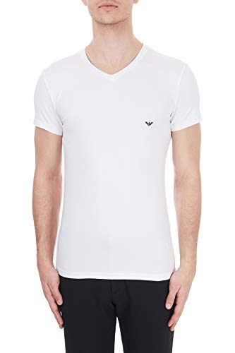 Emporio Armani Underwear Herren T-Shirt Iconic Logoband Schlafanzugoberteil, Weiß 2, M von Emporio Armani