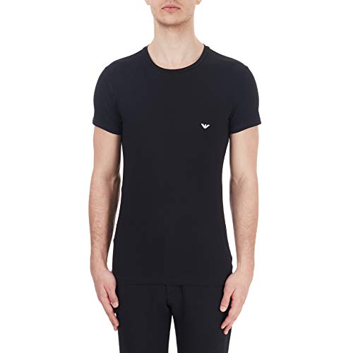 Emporio Armani Underwear Herren T-Shirt Iconic Logoband Schlafanzugoberteil, Weiß A, L von Emporio Armani