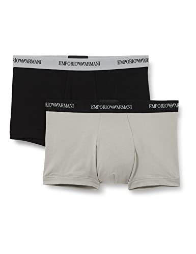 Emporio Armani Underwear Herren 2-Pack-Trunk Essential Core Logoband Underwear, Schwarz 1, L (2er Pack) von Emporio Armani