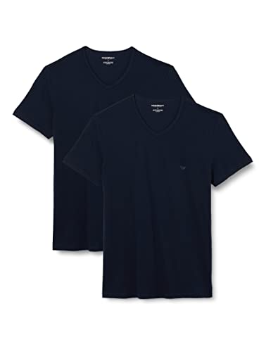 Emporio Armani Underwear Herren Pure Cotton T-shirt (2-er Pack), Marine/Marine , M von Emporio Armani