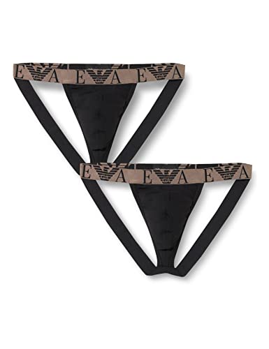 Emporio Armani Underwear Herren 2-Pack Jockstrap Bold Monogram Jock Strap, Black von Emporio Armani