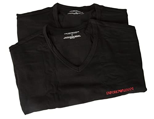 Emporio Armani Underwear Herren 2-Pack T Core Logoband Shirt, Black/Black 1, M von Emporio Armani