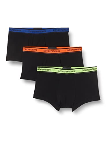 Emporio Armani Underwear Herren 3-Pack Core Logoband Trunks, Black von Emporio Armani