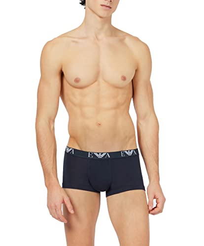 Emporio Armani Herren Men's Basic - Essential Monogram 3-pack Trunk Boxershorts, White/Black/Marine, XXL von Emporio Armani