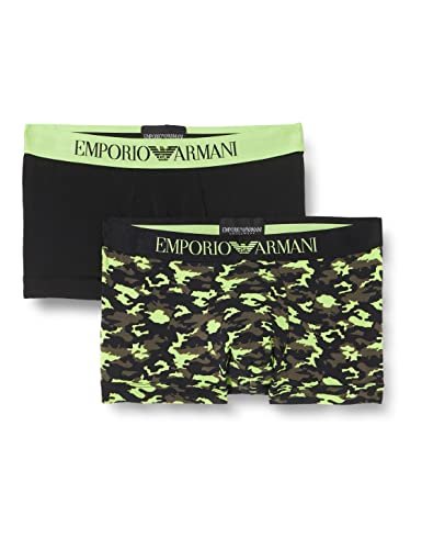 Emporio Armani Underwear Herren Classic Pattern Mix 2-Pack Trunk, Camou/Black, L von Emporio Armani