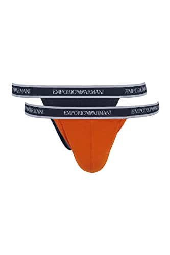 Emporio Armani Underwear Herren Core Logoband 2-Pack Jockstrap, Ocher/Marine, M (2er Pack) von Emporio Armani