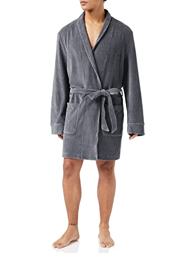 Emporio Armani Underwear Herren Dressing-Gown Ribbed Chenille, Grey, L/XL von Emporio Armani