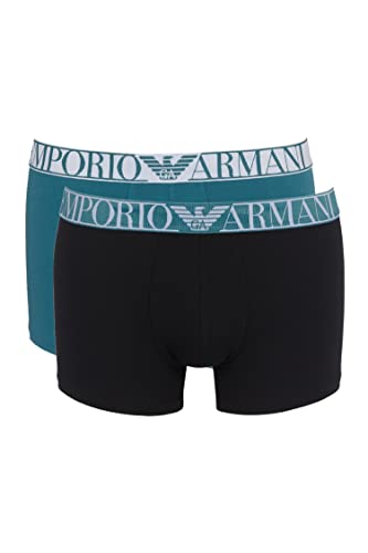 Emporio Armani Underwear Herren Endurance 2-Pack-Trunk, Black/Hydro, L (2er Pack) von Emporio Armani