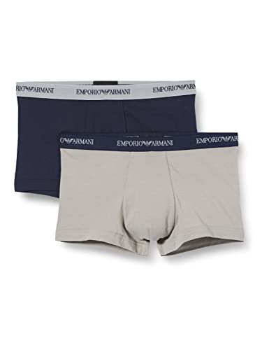 Emporio Armani Underwear Herren 2-Pack-Trunk Essential Core Logoband Underwear, Schwarz 1, L (2er Pack) von Emporio Armani