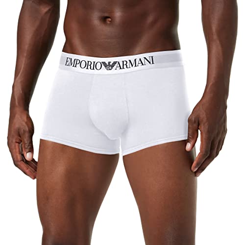 Emporio Armani Underwear Herren Trunk Iconic Logoband Retroshorts, Blanc, L von Emporio Armani