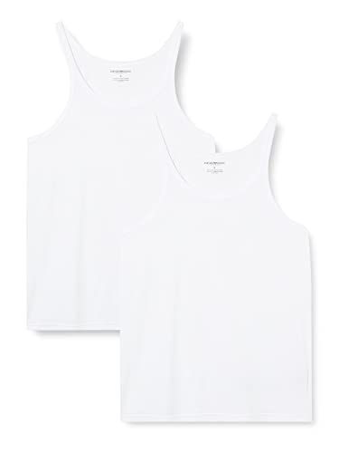 Emporio Armani Underwear Herren 2-Pack Tank Pure Cotton Schlafanzugoberteil, Weiß, L (2er Pack) von Emporio Armani