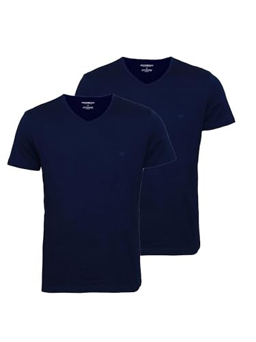 Emporio Armani Underwear Herren Pure Cotton T-shirt (2-er Pack), Marine/Marine , S von Emporio Armani Underwear