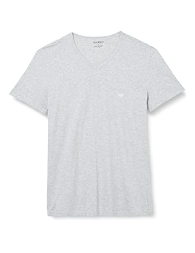 Emporio Armani Underwear Herren Pure Cotton T-shirt, Navy/Grau, M (2er Pack) von Emporio Armani