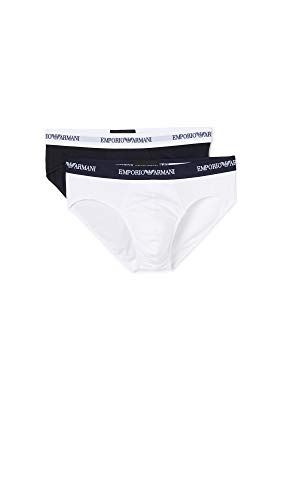 Emporio Armani Herren 111321cc717 Slip, Mehrfarbig (Bianco/Marine 10410), L EU von Emporio Armani Underwear