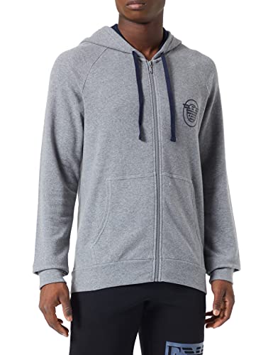 Emporio Armani Underwear Herren Zipped Hoodie Comfort Stretch Terry Hooded Sweatshirt, Grey, XL von Emporio Armani