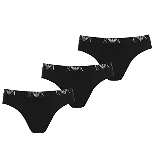 Emporio Armani Underwear Homme Emporio Armani Men's Basic-Essential Monogram 3-Pack Brief Slip, Noir, XXL (3er Pack) von Emporio Armani Underwear