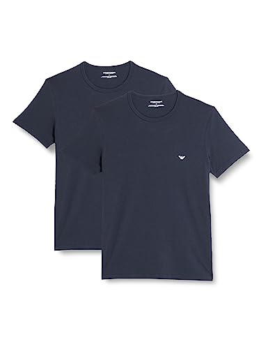 Emporio Armani Underwear Men's 2-Pack Crew Neck Logo T-Shirt, Marine/Marine, XL von Emporio Armani