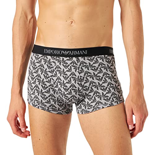 Emporio Armani Underwear Herren Pure Cotton 3-Pack Trunk, Black/Pr.Pearl/White, S (3er Pack) von Emporio Armani