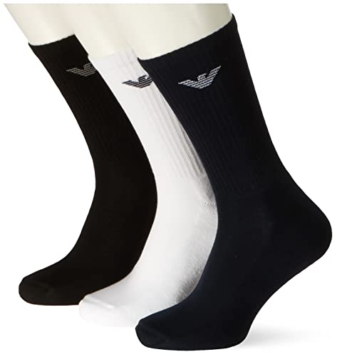 Emporio Armani Underwear Men's Sporty Terrycloth 3-Pack Medium Socks, Multicolor, TU von Emporio Armani