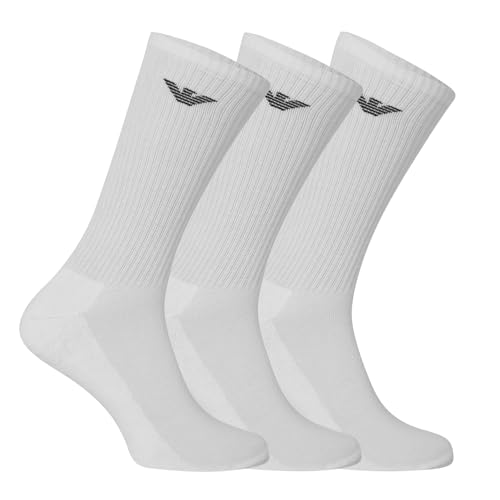 Emporio Armani Herren of Sporty Terry Cloth 3 Pack Medium Socks, Weiß, Einheitsgröße EU von Emporio Armani