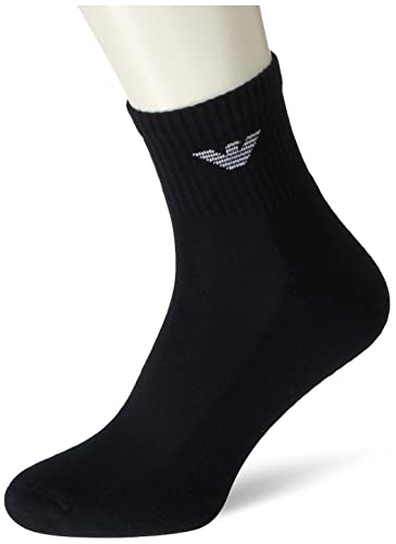 Emporio Armani Herren of Sporty Terry Cloth 3 Pack Short Socks, Marine, Einheitsgröße EU von Emporio Armani