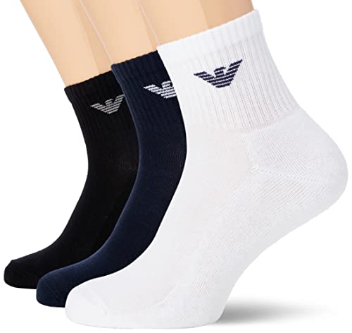 Emporio Armani Herren of Sporty Terry Cloth 3 Pack Short Socks, Multicolor, Einheitsgröße EU von Emporio Armani