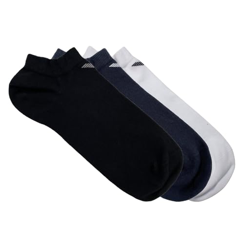 Emporio Armani Underwear Men's 3-Pack In-Shoe Socks, White-Black-Marine, S/M von Emporio Armani