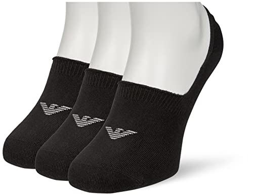 Emporio Armani Underwear Men's Footie Casual 3-Pack Invisible Socks, Onyx, L/XL von Emporio Armani