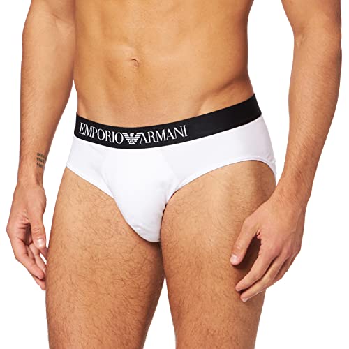 Emporio Armani Underwear Mens Iconic Eagles Wings Briefs, White, M von Emporio Armani